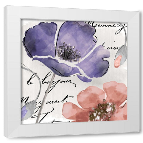 Fleurs de France III White Modern Wood Framed Art Print by Sasha