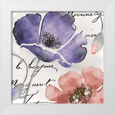 Fleurs de France III White Modern Wood Framed Art Print by Sasha