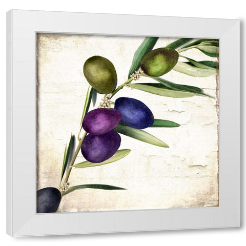 Olive Branch III White Modern Wood Framed Art Print by Sasha