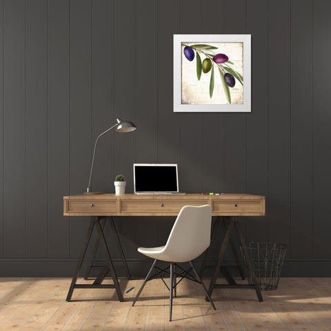 Olive Branch IV White Modern Wood Framed Art Print by Sasha