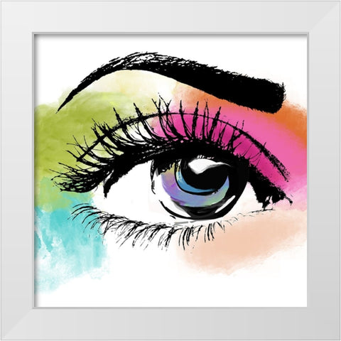 Eyeful White Modern Wood Framed Art Print by Sasha