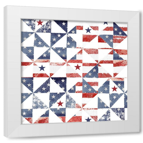 Americana Quilt White Modern Wood Framed Art Print by Sasha