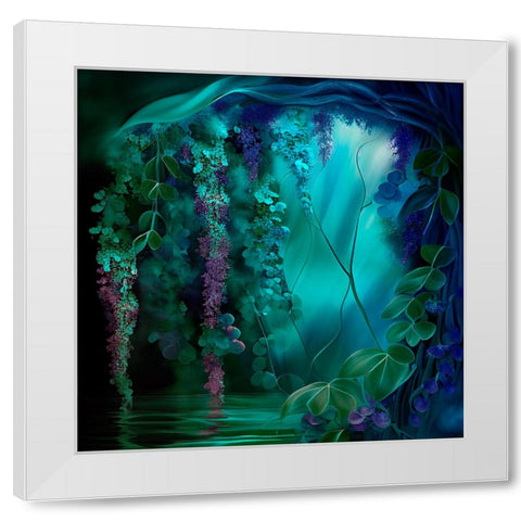 Mushroom Dream White Modern Wood Framed Art Print by Sasha