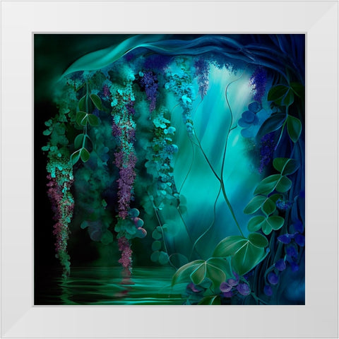 Mushroom Dream White Modern Wood Framed Art Print by Sasha