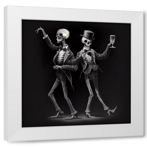 Skeleton III White Modern Wood Framed Art Print by Sasha