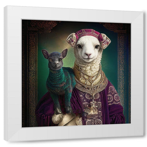 Coloratura XVII White Modern Wood Framed Art Print by Sasha