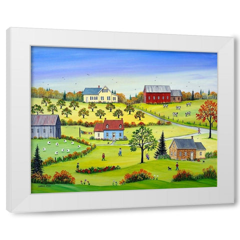 A Fine Autumn Day White Modern Wood Framed Art Print by Mark, Sharon