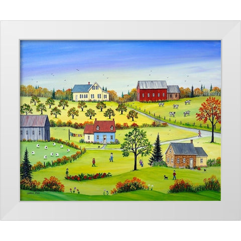 A Fine Autumn Day White Modern Wood Framed Art Print by Mark, Sharon