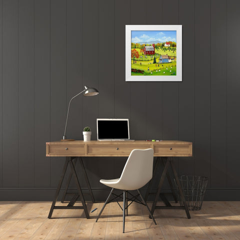 A Nice Autumn Day White Modern Wood Framed Art Print by Mark, Sharon