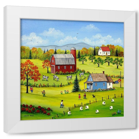 A Nice Autumn Day White Modern Wood Framed Art Print by Mark, Sharon