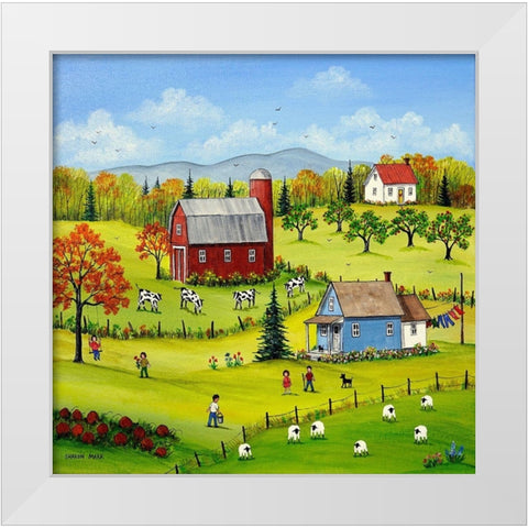 A Nice Autumn Day White Modern Wood Framed Art Print by Mark, Sharon