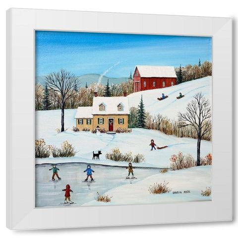 Bright Day White Modern Wood Framed Art Print by Mark, Sharon