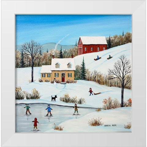 Bright Day White Modern Wood Framed Art Print by Mark, Sharon