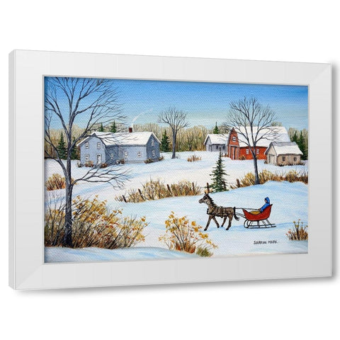 Quiet Winter Day White Modern Wood Framed Art Print by Mark, Sharon