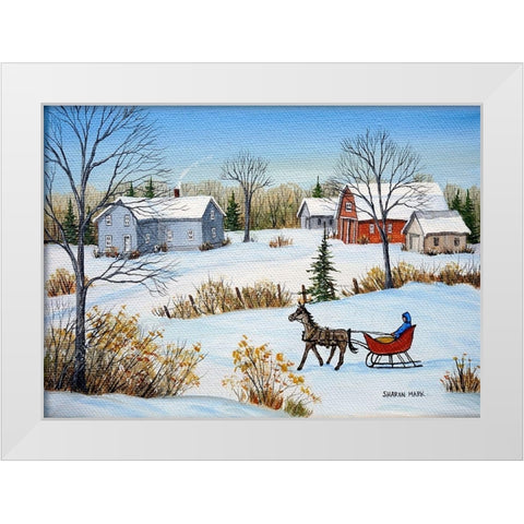Quiet Winter Day White Modern Wood Framed Art Print by Mark, Sharon