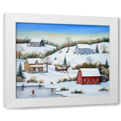 Sunny January Day White Modern Wood Framed Art Print by Mark, Sharon