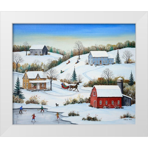 Sunny January Day White Modern Wood Framed Art Print by Mark, Sharon