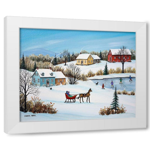 Time for a Sleigh Ride White Modern Wood Framed Art Print by Mark, Sharon