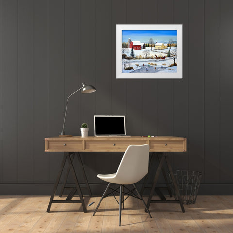 Winter in Canada White Modern Wood Framed Art Print by Mark, Sharon
