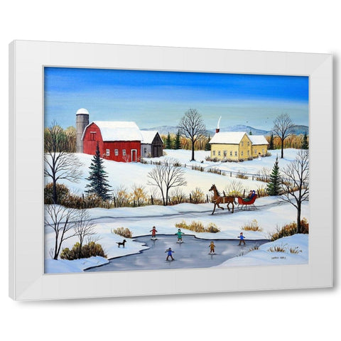 Winter in Canada White Modern Wood Framed Art Print by Mark, Sharon