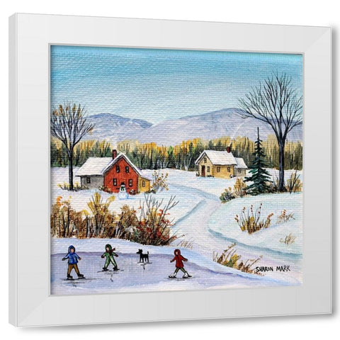 Winter Near the Mountains White Modern Wood Framed Art Print by Mark, Sharon