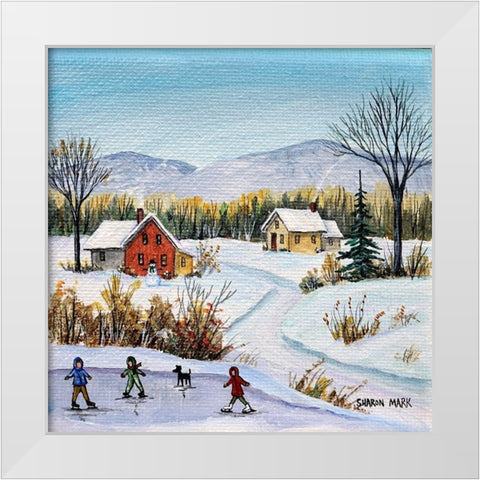 Winter Near the Mountains White Modern Wood Framed Art Print by Mark, Sharon