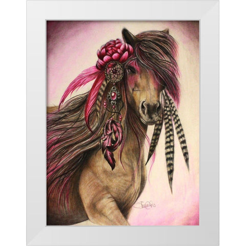 Magenta Warrior White Modern Wood Framed Art Print by Sheena Pike Art