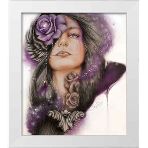 Sweet Sorrow - Malevolent Collection White Modern Wood Framed Art Print by Sheena Pike Art