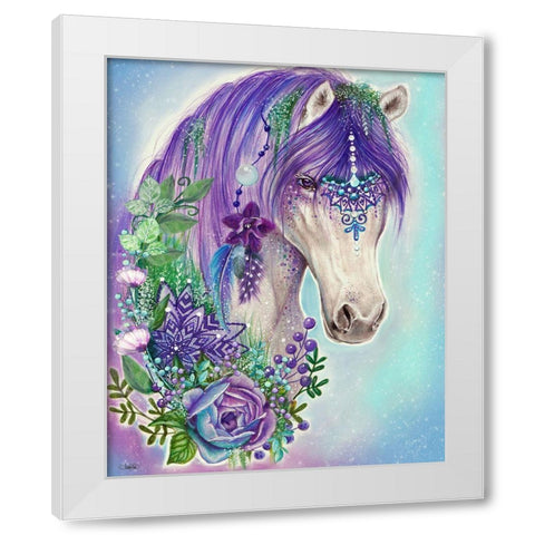 Gypsy Violet Horse White Modern Wood Framed Art Print by Sheena Pike Art