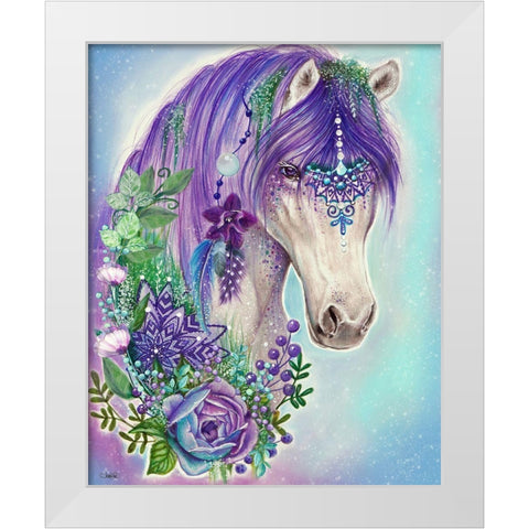 Gypsy Violet Horse White Modern Wood Framed Art Print by Sheena Pike Art