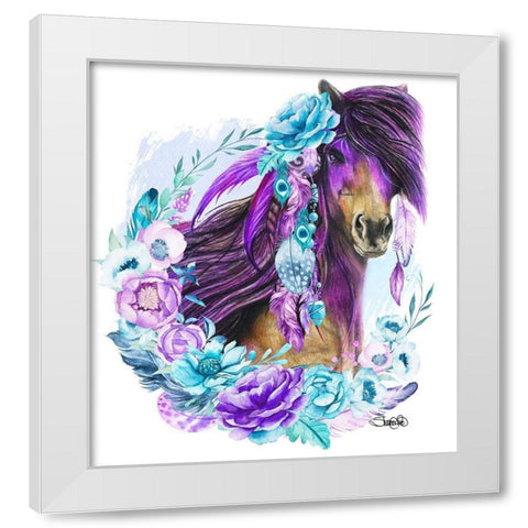 Purple Warrior White Modern Wood Framed Art Print by Sheena Pike Art