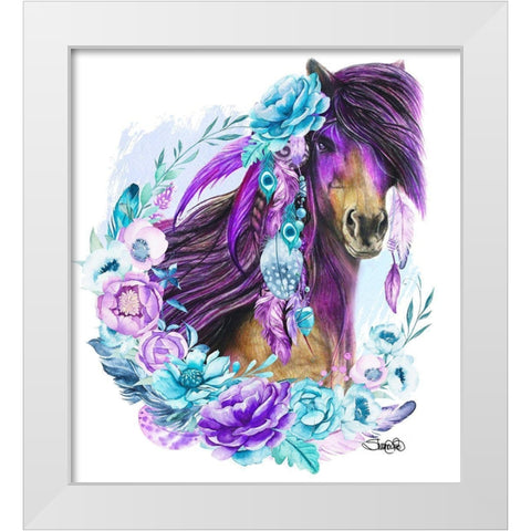 Purple Warrior White Modern Wood Framed Art Print by Sheena Pike Art