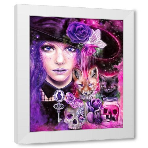 Something Wicked this way Comes White Modern Wood Framed Art Print by Sheena Pike Art