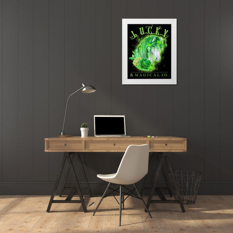 Lucky and Magical Co Unicorn White Modern Wood Framed Art Print by Sheena Pike Art