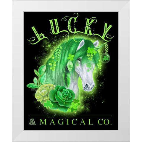 Lucky and Magical Co Unicorn White Modern Wood Framed Art Print by Sheena Pike Art