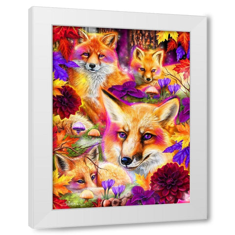 Day Dream Red Fox White Modern Wood Framed Art Print by Sheena Pike Art