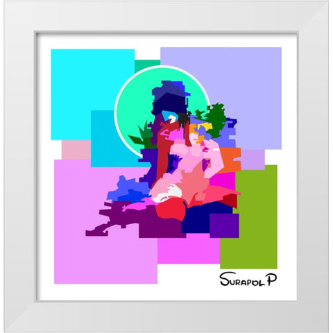 Nude White Modern Wood Framed Art Print by Pansanit, Surapol