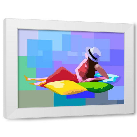 Female White Modern Wood Framed Art Print by Pansanit, Surapol