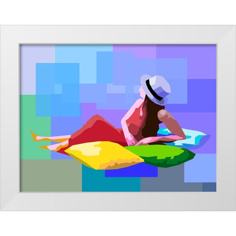 Female White Modern Wood Framed Art Print by Pansanit, Surapol