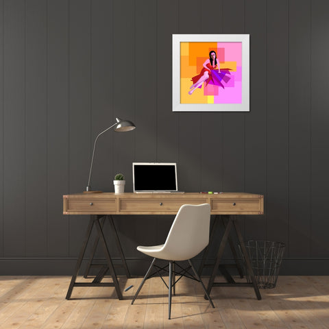 Female001 White Modern Wood Framed Art Print by Pansanit, Surapol