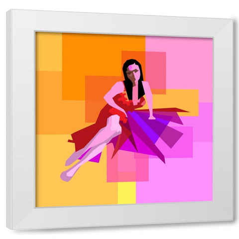 Female001 White Modern Wood Framed Art Print by Pansanit, Surapol