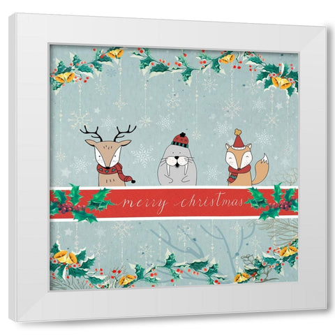 Merry Christmas White Modern Wood Framed Art Print by The Font Diva