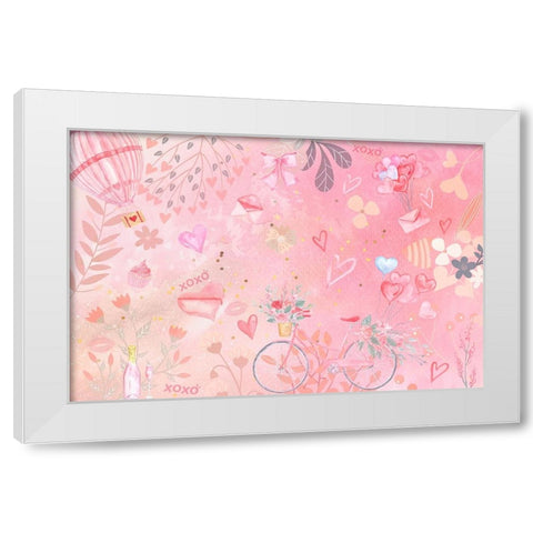 Ride with my Sweetheart White Modern Wood Framed Art Print by The Font Diva