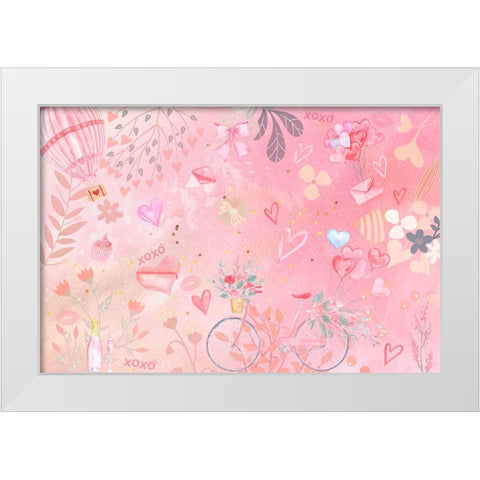 Ride with my Sweetheart White Modern Wood Framed Art Print by The Font Diva