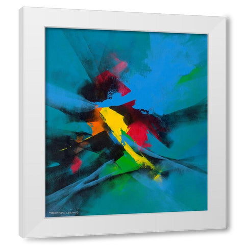 Joyful I White Modern Wood Framed Art Print by Leung, Thomas