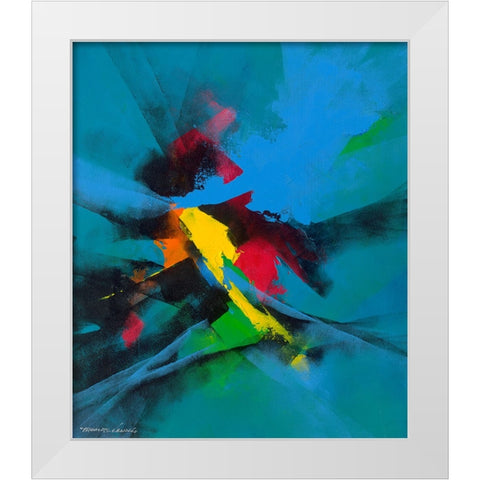 Joyful I White Modern Wood Framed Art Print by Leung, Thomas
