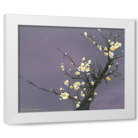 White Blossom White Modern Wood Framed Art Print by Leung, Thomas