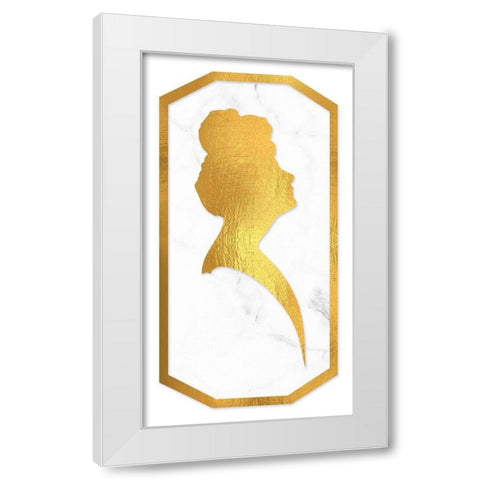 Gibson Girl Cameo Long right White Modern Wood Framed Art Print by Lavoie, Tina