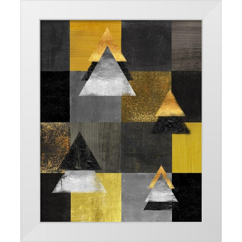 Abstract Christmas Trees card White Modern Wood Framed Art Print by Lavoie, Tina