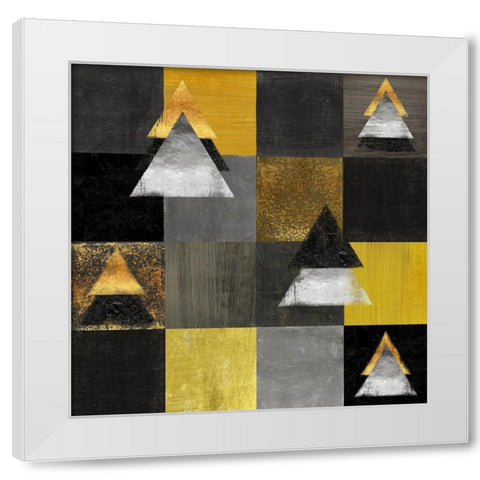 Abstract Christmas Trees White Modern Wood Framed Art Print by Lavoie, Tina